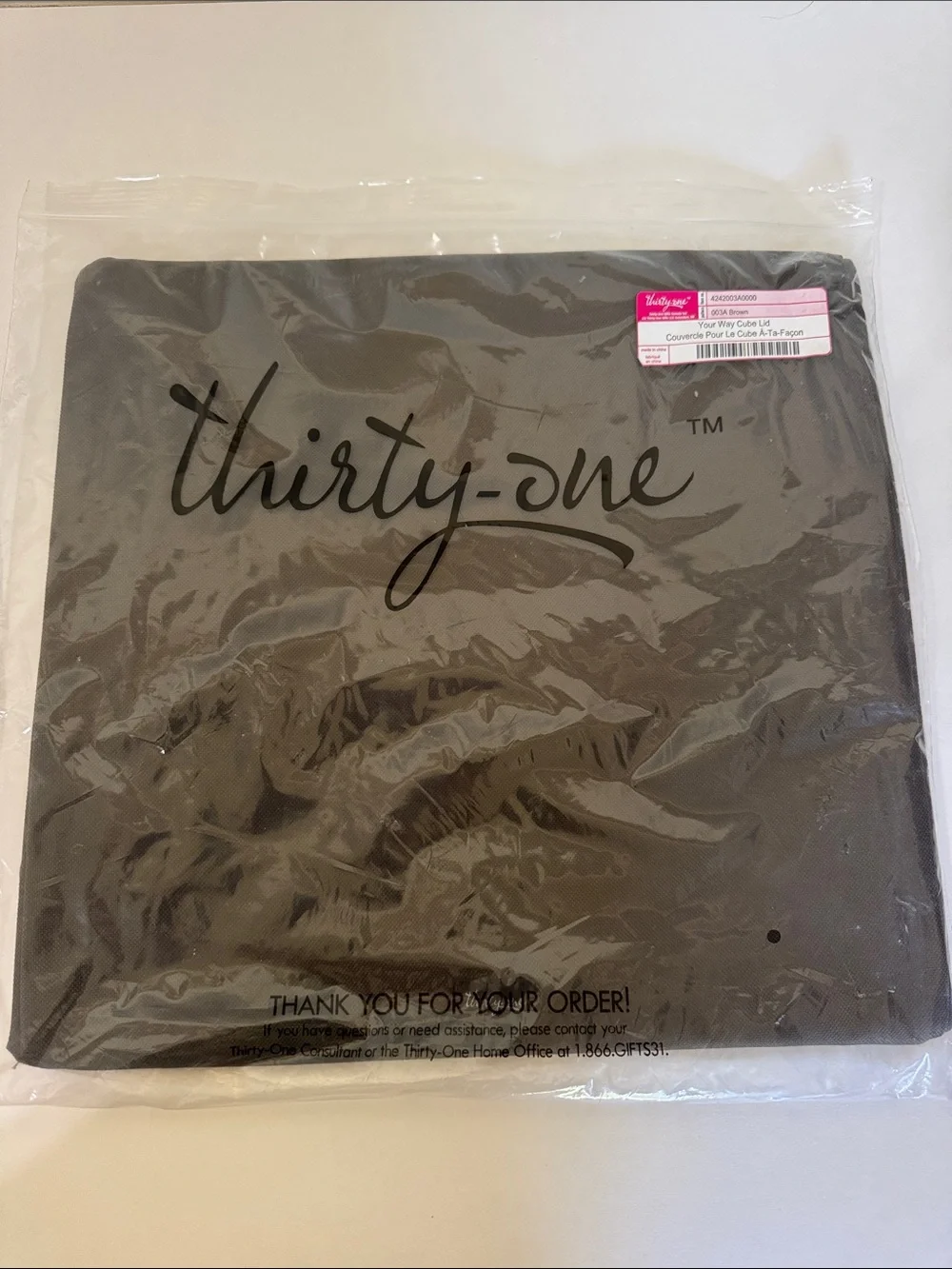Thirty-One Your Way Cube Lid Brown